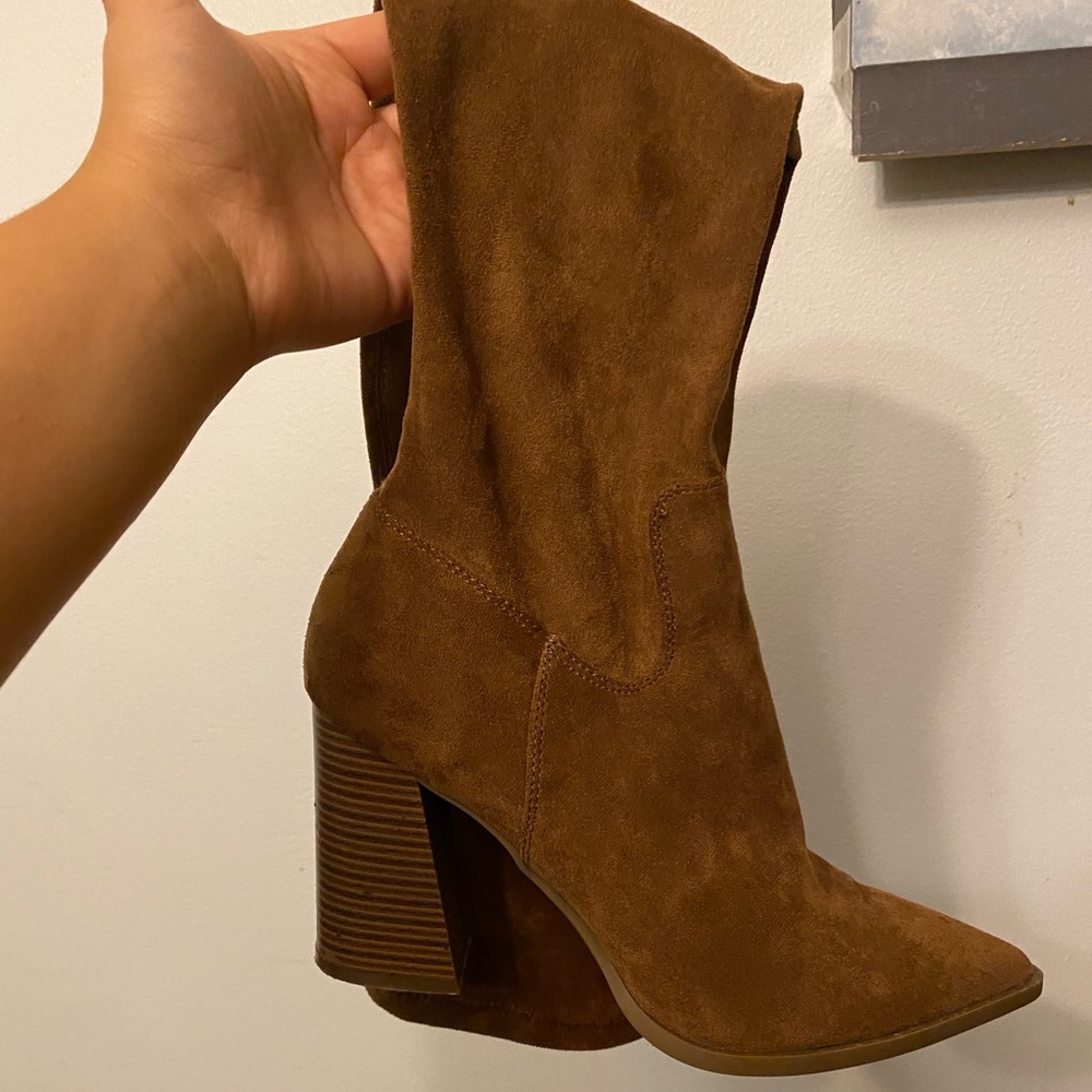 Suede tall over the knee heeled boots!